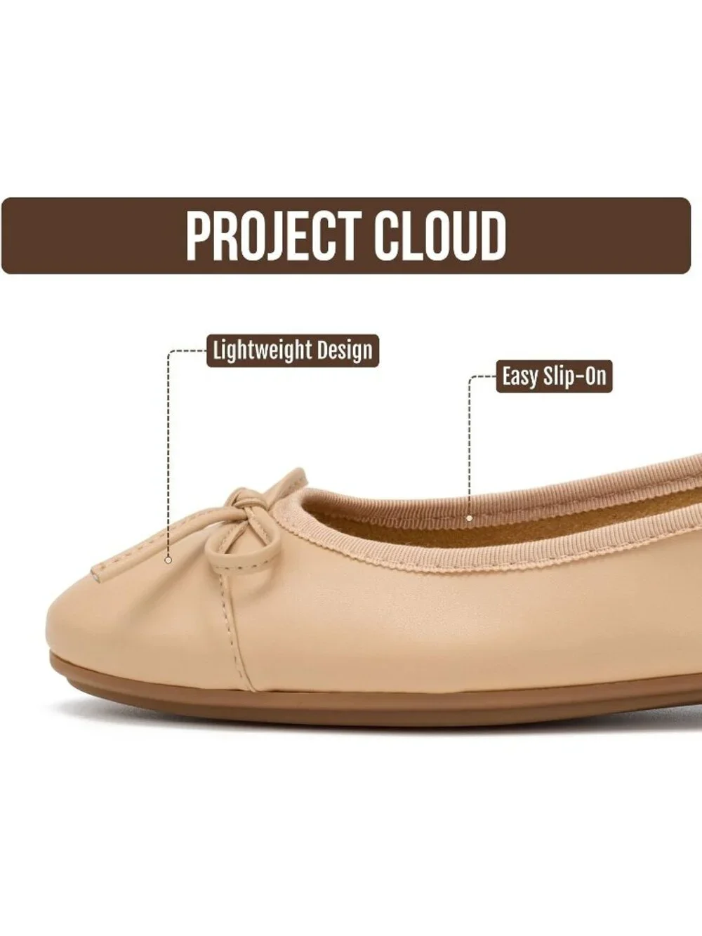 Women's Nude Ashley Insole and Lightweight Non-Slip and Comfortable Shoes